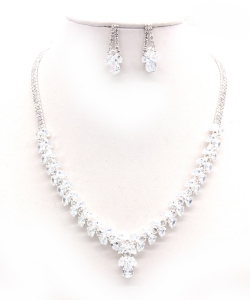 Crystal Rhinestone Jewelry Set for Women NB300627 SILVER  CL